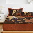 thumbnail image 6 of Cal.King Size Fitted Sheet Set - Thanksgiving 3 Piece Bedding Sets 16" Deep Pocket Fitted Sheet with 2 Pillowcases, Retro Fall Farmhouse Flowers Leaves Plants Brushed Microfiber Hotel Bed Sheets, 6 of 9