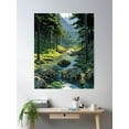 thumbnail image 2 of Forest Stream Poster Wall Art, Modern Wall Decor, 24x36 UNFRAMED, 2 of 3