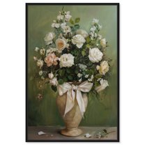 Beautiful Flowers in Vase Canvas Floral Vase Wall Art by Art Remedy, Black Frame, 16" x 24"