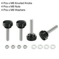 thumbnail image 4 of Uxcell 4 Set Male Thread Head Knurled Clamping Knobs Thumb Screws with Nuts Washers Black M8 x 40mm x 25mm ["304 Stainless Steel"], 4 of 5