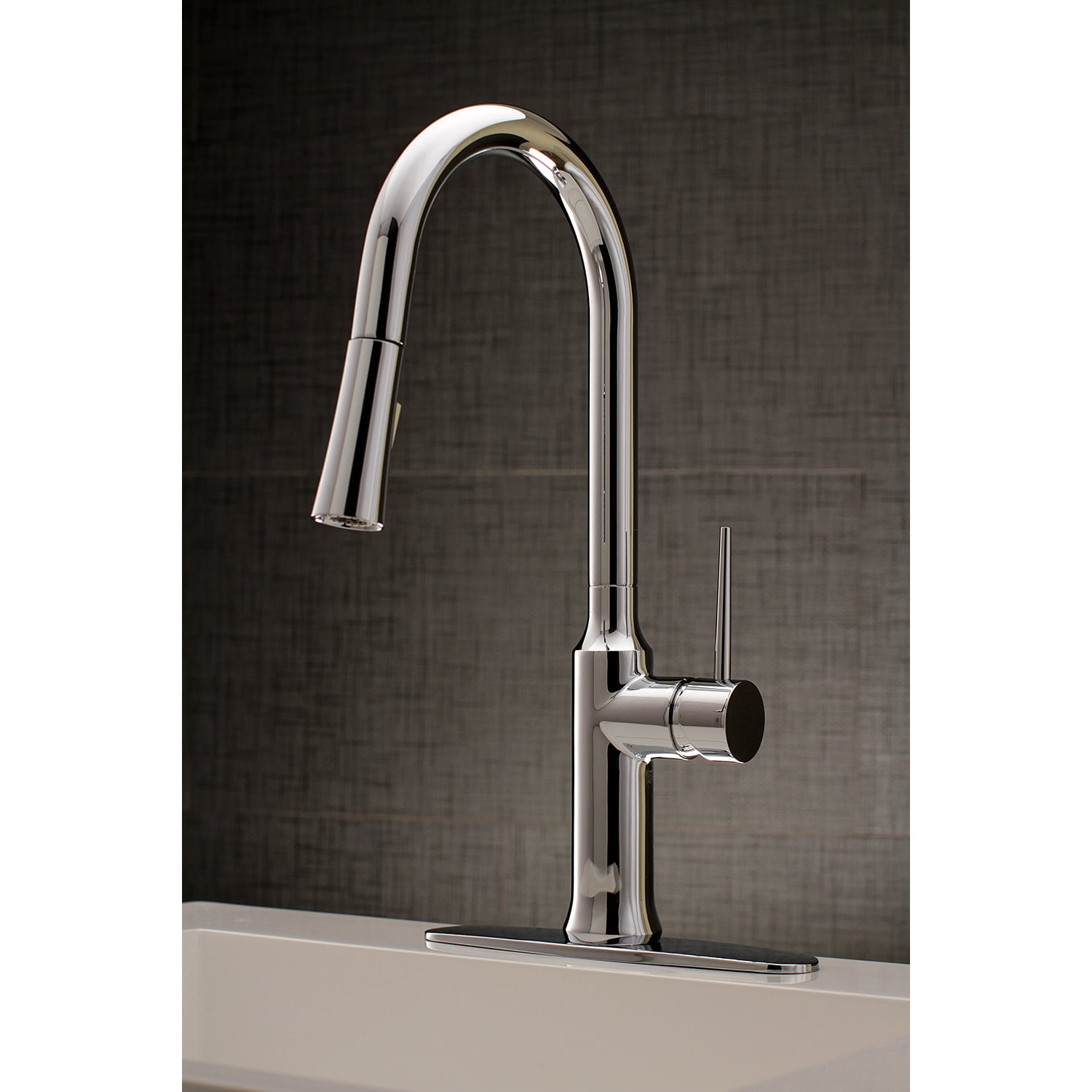 Gourmetier LS2721NYL New York Single-Handle Pull-Down Kitchen Faucet, Polished Chrome