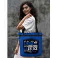 thumbnail image 4 of How Strong We Are Darcey Tote Bag for Colon Cancer, Rectal Cancer Awareness - Blue, 4 of 5