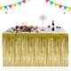 thumbnail image 5 of Falda de mesa de papel de aluminio con flecos metálicos, cortina de mesa de oropel para fiesta de Luau, cumpleaños, aniversario de verano, decoración de mesa navideña seitruly JJ15657-01, 5 of 6