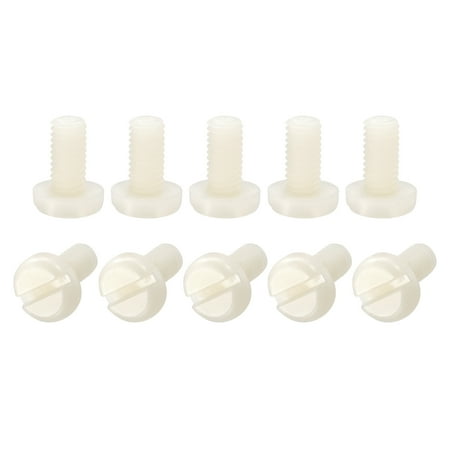 

Uxcell Nylon Machine Screws M6x12mm Slotted Pan Head Fasteners Bolts White 50Pack