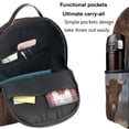 thumbnail image 5 of Lsque Yak Pattern Backpack – School Travel Canvas Daypack with Ergonomic Padded Straps, Multiple Compartments & Leather Handle, 5 of 5