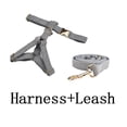 thumbnail image 1 of Light Grey Corduroy Dog Collar And Leash With Custom Engraved Nameplate, 1 of 17