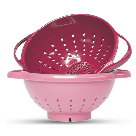 Crisp Pink Mini Colander Strainer Berry Basket, Set of 2
