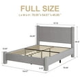 thumbnail image 6 of 4 EVER WINNER Full Bed Frame, Full Size Bed Frame, Upholstered Full Bed with Rounded Legs, Boucle Bed Frame with Headborad, Grey, 6 of 6