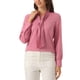 thumbnail image 4 of INSPIRAR CHIC Blusas de Manga Larga para Mujeres Chifón Plisado con Cuello de Lazo Camisa de Oficina XS Rosa Polvoriento, 4 of 6