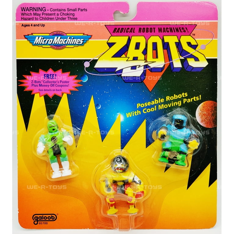 Micro Machines Z-Bots Xactor, Stixxer, Catron Figures 1993 Galoob