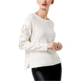 thumbnail image 2 of INC Suéter de punto con lentejuelas adornadas para mujer, blanco, extragrande I-N-C Tejer, 2 of 2