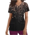 thumbnail image 2 of ChaoHeng Casual Blouses on Women Plus Size Summer Tops Women's Short Sleeve V-Neck Top St. Patrick's Day Print Pocket Nurse Top Short Sleeve V-Neck Top, 2 of 5