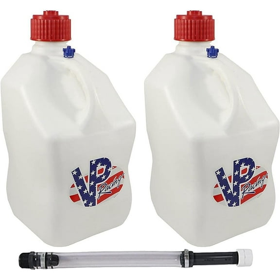 VP Racing 5-Gallon Square Motorsport Container Patriotic with 14" Standard Hose (2 Pack)
