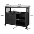thumbnail image 3 of Farmhouse Printer Stand with Storage, Rolling Printer Cabinet with Shelves, Station, Wheels, and File Cabinet for Home Office Storage (Black), 3 of 8
