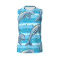thumbnail image 4 of Yiaed Dolphin Print Men's Singlet Vests Summer Running Muscle Tank Tops Gym Undershirt Round Neck Sleeveless for man, 4 of 5