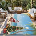 thumbnail image 2 of Coastal Christmas Outdoor Rug 6x9 Ft - Reversible Patio Rug Outdoor Camping Rugs, Santa Claus Xmas Tree Sandy Beach Washable Indoor Outdoor Area Rugs, Non-Slip Outdoor Carpet Runner for Deck/Porch, 2 of 8