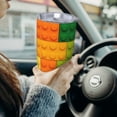 thumbnail image 6 of Cauagu Colorful Building Blocks Pattern 20oz Tumbler,Stainless Steel Vacuum Insulated Tumbler with Lid Insulated Coffee Mug Thermal Cup with Splash Proof Sliding Lid-Without Straw, 6 of 8