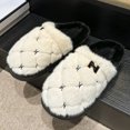 thumbnail image 3 of Zapatillas de algodón para mujer en otoño e invierno, posparto, interior del hogar, además de terciopelo para mantener el calor, antideslizantes y a la moda, zapatos peludos de suela gruesa., 3 of 5