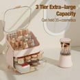 thumbnail image 2 of CLBDRESS Makeup Organizer Countertop, Makeup Brush Holder with Lid & Drawers, Bathroom Vanity Organizer and Storage, Make Up Organizer for Vanity, Skincare Organizer Gifts for Girls, Wife, Mom C80, 2 of 3