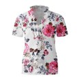 thumbnail image 4 of Camisas estampadas de verano Blusas para mujer Manga corta Cuello en V Tops fruncidos Camisas Camisas sueltas de manga larga para mujer OAVQHLG3B Store lin121212, 4 of 4