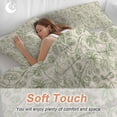 thumbnail image 4 of 3 Piece Sage Green Flowers Duvet Cover Set Twin Size,Microfiber Comforter/Quilt Cover with Corner Ties and 2 Pillowcases,Rustic Pastoral Botanical Floral Leaf All Season Bedding with Zipper Closure, 4 of 8