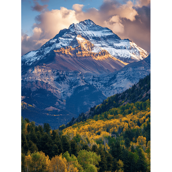Autumn Mountain Landscape Canvas Print/Wall Art, Suitable for Living Room, Bedroom, Office, Hotel, and Gallery Decoration.