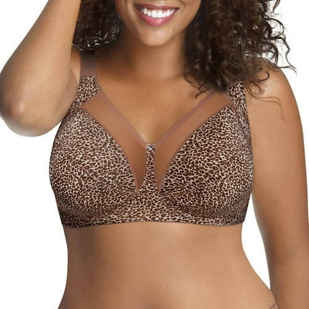 Just My Size Women's Plus Size comfort shaping jacquard wire free bra, Style (Best Breast Size And Shape)