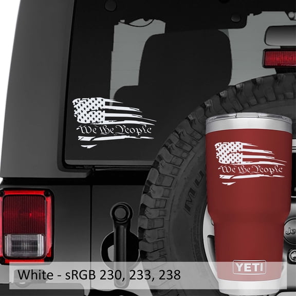 Collectible Decals We The People Distressed American Flag Vinyl Decal