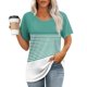 thumbnail image 4 of Camisetas de Manga Corta para Mujeres Moda Impresa Cuello Redondo Camiseta, Lentejuelas Detalle para Primavera Verano Casual Y Fiesta, 4 of 9