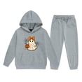 thumbnail image 3 of Kiijoy Girls Halloween Sweatsuit Cute Graphic Long Sleeve Hoodie Sweatpants Set, Sizes 2-13, 3 of 3