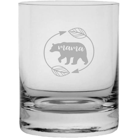 

Mama Bear 2 Mother s Day Etched 11oz Crystal Rocks Whisky Glass