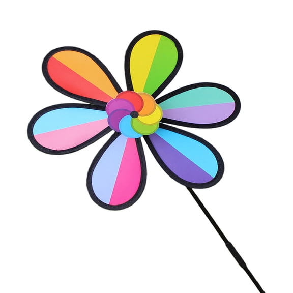Rainbow Pinwheel Colorful Whirl Pinwheels Spinners Windmill Bright Rainbow Windmill for Kids Adult Garden Decor