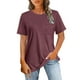 thumbnail image 2 of Ropa de mujer,Camiseta informal de manga corta para mujer, cuello redondo, tejido ligero de imitación de tejido de barco, corte regular para uso diario, sopatenor, 2 of 8