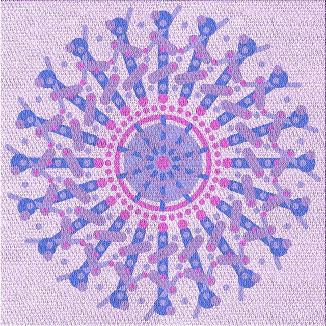 Ahgly Company Machine Washable Indoor Square Transitional Purple Mimosa Purple Area Rugs, 8' Square