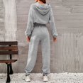 thumbnail image 4 of Vedolay Light Jackets for Women Fashion 2023 Long Sleeve Crew Neck Pullover Sweater with Plus Size Zip up Hoodie Y2k Grey,M, 4 of 5