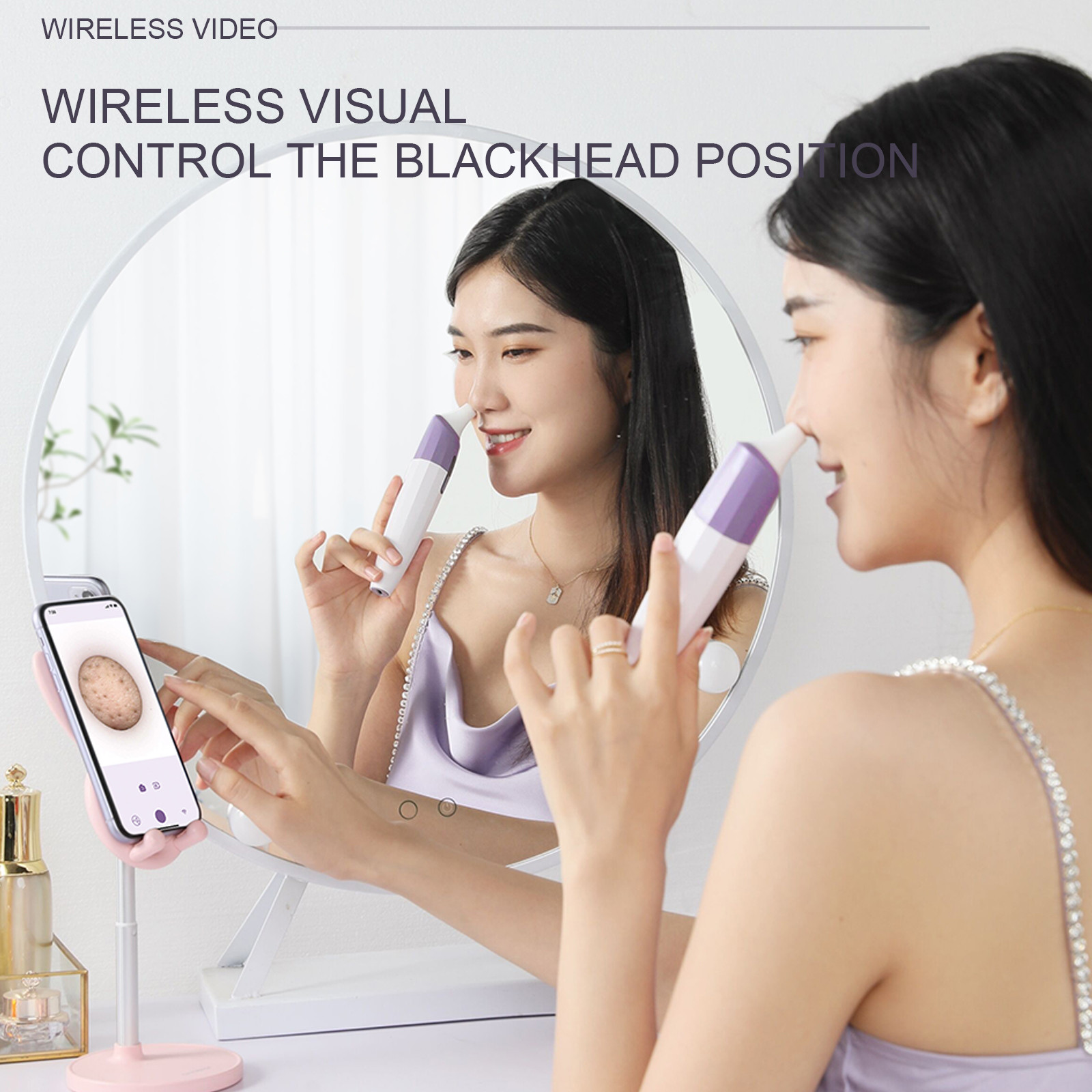 Hesxuno School Supplies Smart Electronics Blackhead Remover With Camera WiFi HD Camera With Facial Pore Extractor WiFi Visible Facial Pore Cleaner