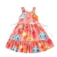 thumbnail image 2 of Nmnitkp Girl Dresses High-Quality Fabric,Dresses for Girls Summer Children's Little Girl Floral Medium-length Sleeveless Printed Suspender Beach Dress Multicolor,8 Years, 2 of 4