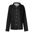 thumbnail image 5 of RYRJJ Women's Dress Shirts Wrinkle Free Long Sleeve Button Down Shirts Solid Office Work Business Blouses(Black,M), 5 of 5
