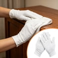 thumbnail image 2 of White Cotton Gloves, 3 Pcs Unisex SPA Gloves, Soft Elastic Sleep Gloves, Moisturizing Gloves for Dry Skin and Eczema, Washable Gloves for Jewelry Inspection and Daily Wear,XL, 2 of 8