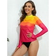 thumbnail image 3 of Charmo Women's Long Sleeve Rash Guard Sun Protection Swim Shirt Quick Dry Printed Shirts with Thumb Holes, 3 of 7