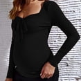 thumbnail image 2 of Ezubbcny Maternity Clothes for Women Solid Long Sleeve Pullover Blouses Casual Basic Fall Pregnant Tops Soft Breathable Mama Clothes Slim Maternity Sweater Shirt Outfits, 2 of 7