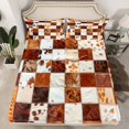 thumbnail image 2 of Homewish Retro Cattle Hide Full Size Sheets,Country Farmhouse Lodge Bed Sheets,Brown Beige White Sheet Sets For Teens,Super Cozy Room Decor,4pcs, 2 of 7