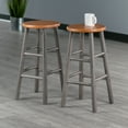 thumbnail image 6 of Winsome Wood Huxton 2-PC Counter Stools, Oyster Gray & Teak Finish, 6 of 9