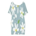 thumbnail image 3 of Groovy Daisy Flower Women's Off The Shoulder Ruffles Summer Wedding Guest Loose Casual Party Beach Dress, 3 of 9
