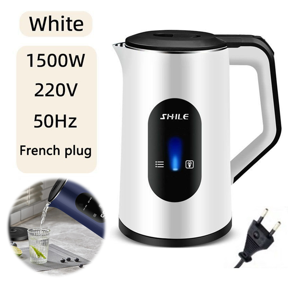 Yiaieng 3L Stainless Steel Electric Tea Kettle Auto-Shutoff 1500W Water Boiler (White)