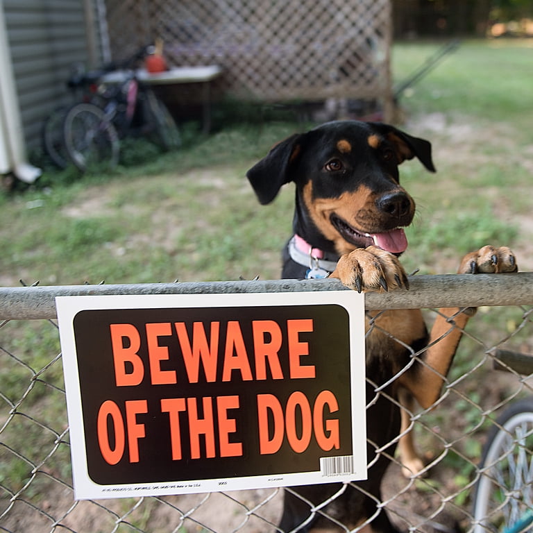 犬に注意の彫刻サイン看板 Beware of dog 3D sign 犬に注意の彫刻
