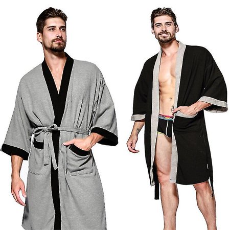 Men's Nightgown Hotel Cotton Bathrobe Sweat Sauna Bath Towel Men ...