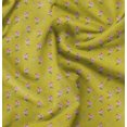 thumbnail image 1 of Soimoi Yellow Georgette Viscose Fabric Leaf Floral Decor Fabric Printed Yard 44 Inch Wide, 1 of 6
