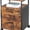 Dark Brown-2 Drawers, variant on Filing Cabinet with 2 Locks Keys Top Open Shelf, 2 Drawers Rolling File Cabinet for Legal/A4/Letter Size, Wood Printer Stand on Wheels Under Desk Storage for Office, Dark Brown