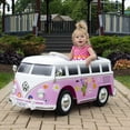 thumbnail image 4 of Rollplay 6V VW Type 2 Bus Ride-on Battery Powered Toy Car, Pink, 4 of 10